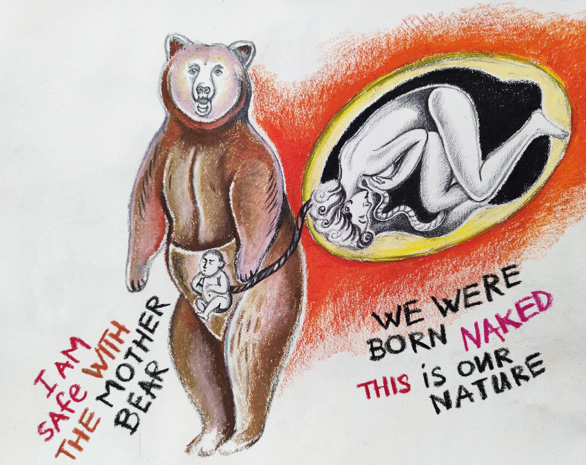 Bear and baby drawing