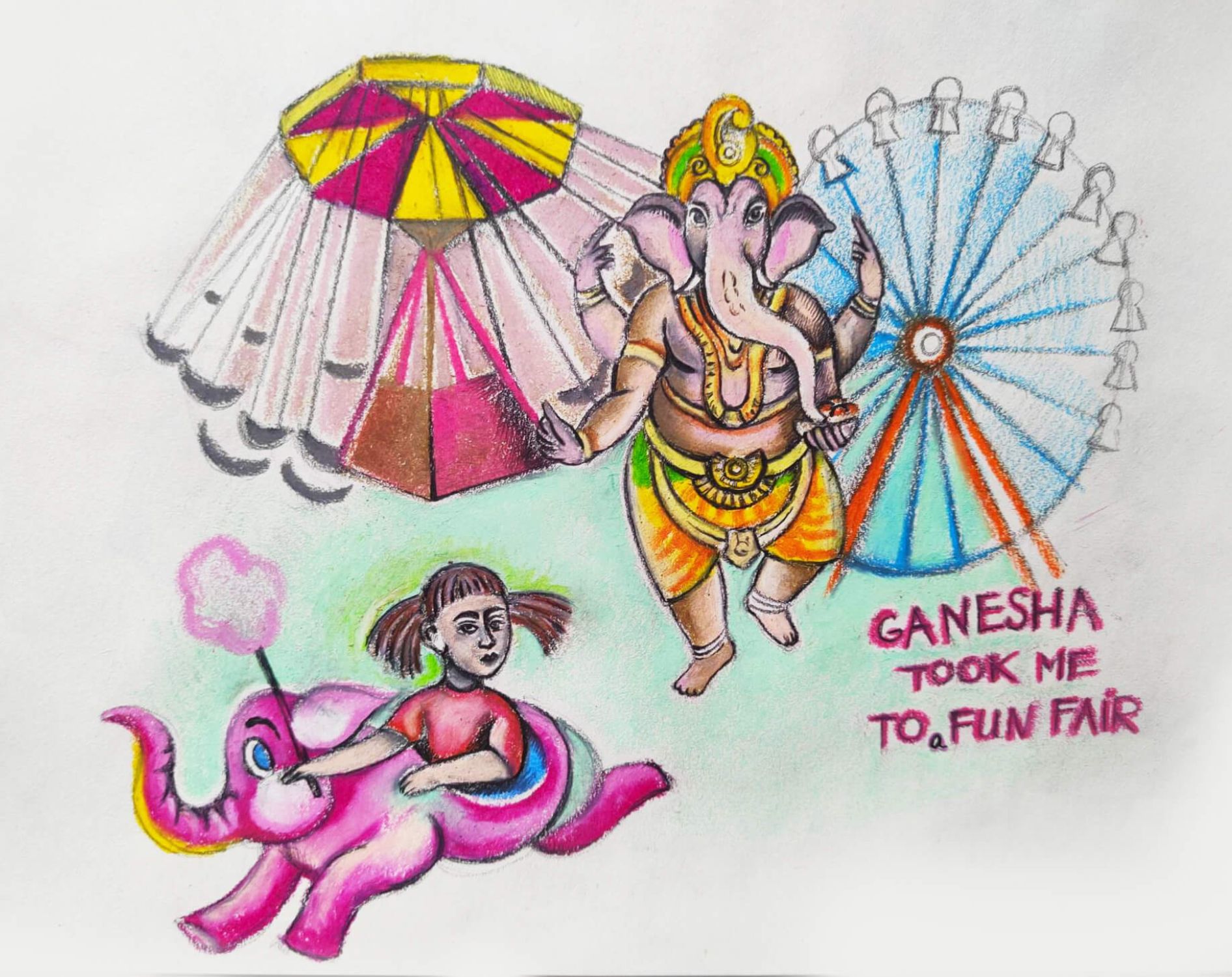 Ganasha took me to a fun fair drawing
